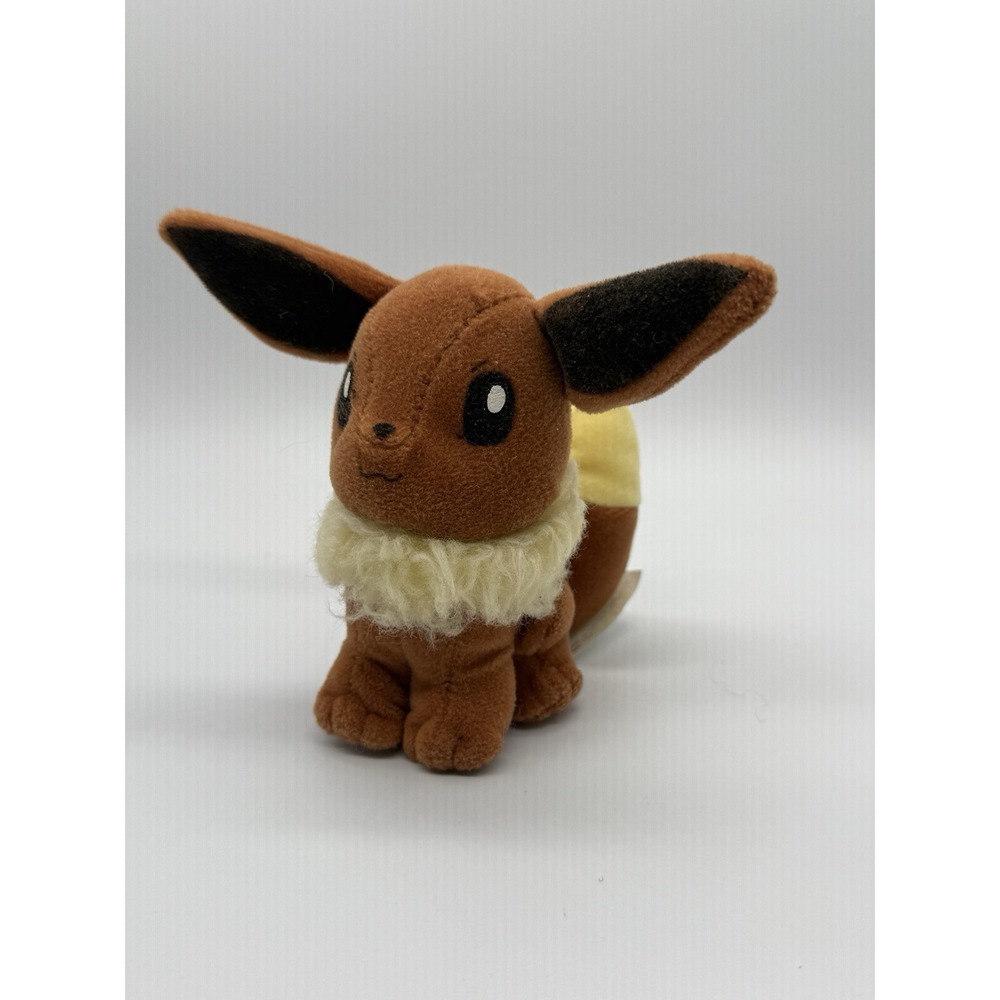 1998 Nintendo Pokemon Eevee 5" Beanie Plush  Stuffed Toy Vintage Hasbro